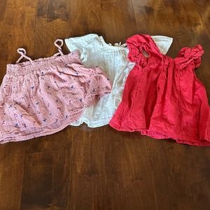 4T Old Navy shirt bundle red cream flowers ruffles